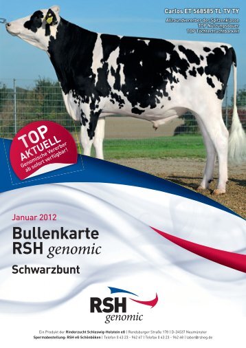 Bullenkarte RSH genomic - Rinderzucht Schleswig-Holstein e.G.