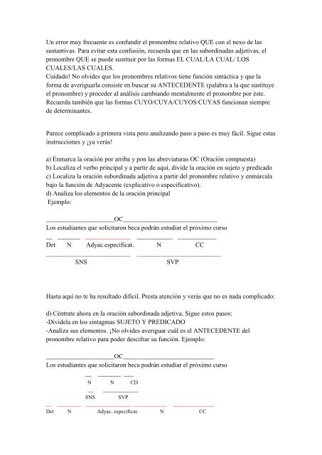 Cómo hacer un análisis sintáctico de oraciones ... - Nocturno Giner