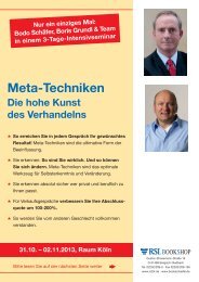Seminarflyer Metatechniken - Reintgen & Schäfer Invest
