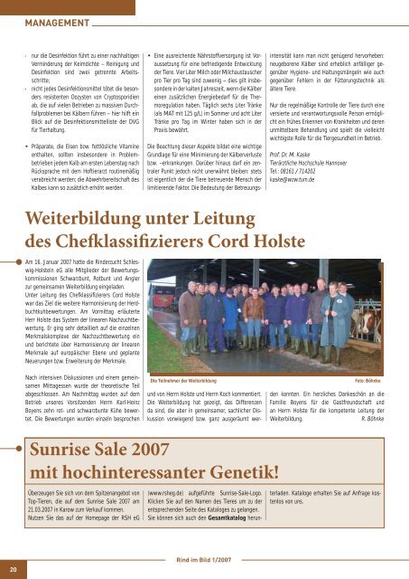 ZKZ 30665 Ausgabe 1/2007 • 1. Vierteljahr - Rinderzucht Schleswig ...