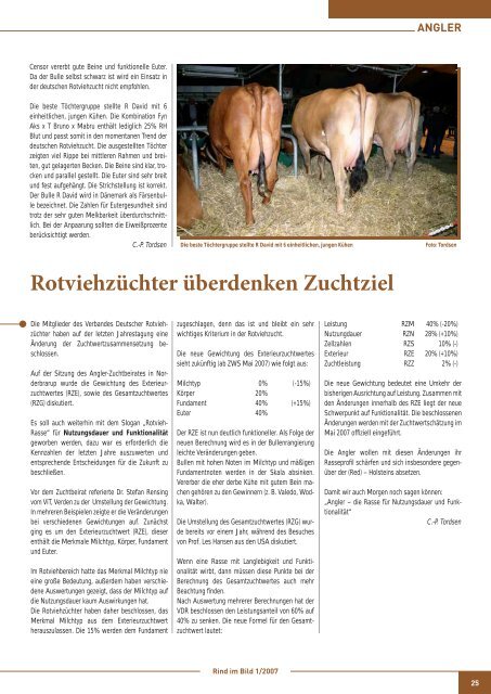 ZKZ 30665 Ausgabe 1/2007 • 1. Vierteljahr - Rinderzucht Schleswig ...