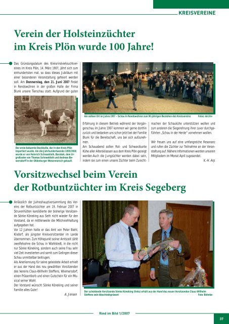 ZKZ 30665 Ausgabe 1/2007 • 1. Vierteljahr - Rinderzucht Schleswig ...