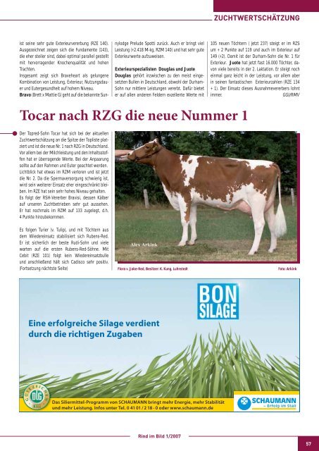 ZKZ 30665 Ausgabe 1/2007 • 1. Vierteljahr - Rinderzucht Schleswig ...