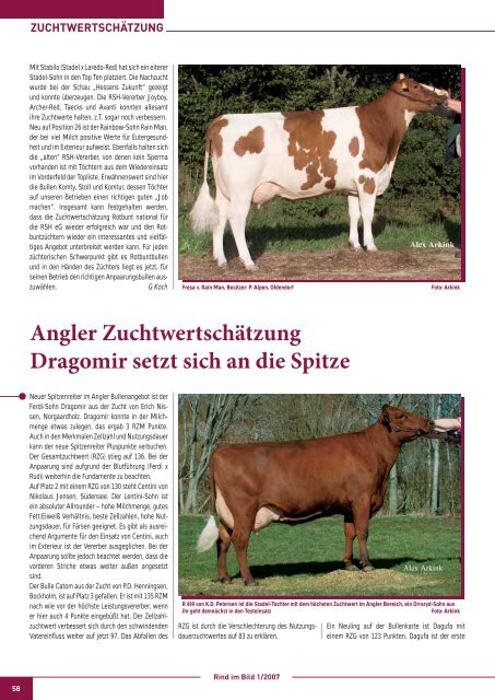 ZKZ 30665 Ausgabe 1/2007 • 1. Vierteljahr - Rinderzucht Schleswig ...