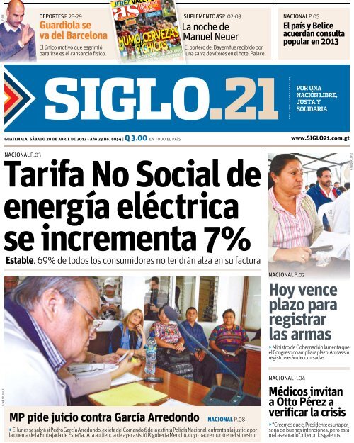Hoy vence plazo para registrar las armas - Siglo 21