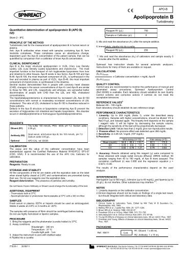 Apolipoprotein B - Spinreact