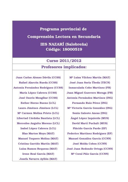 Código: 18000519 Curso 2011/2012