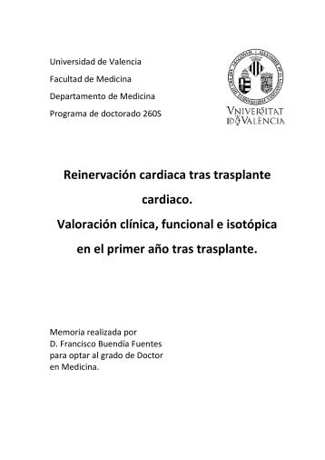 Reinervación cardiaca tras trasplante cardiaco ... - Inicio RODERIC