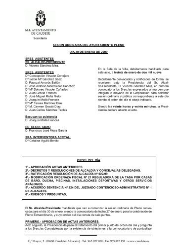 Pleno ordinario 30 de enero - MI Ayuntamiento de Caudete