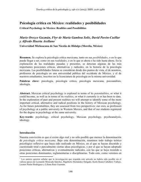 Psicología crítica en México: realidades y posibilidades