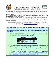 Manual de Preinscripciones - Facultad de Biología