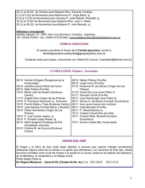 Boletin Octubre de 2006 (pdf) - CVX Argentina