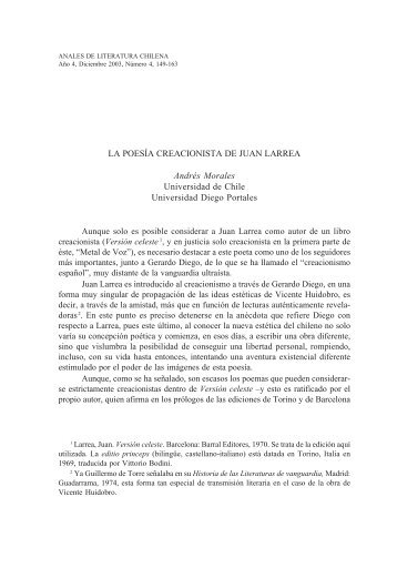 La poesía creacionista de Juan Larrea. - Anales de Literatura Chilena