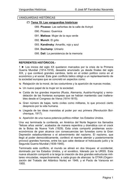 Tema 19: Las vanguardias históricas - Antoniohernandez.es