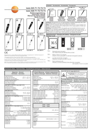 testo 825-T1-T2-T3-T4 testo 826-T1-T2-T3-T4