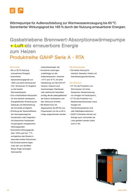 Heizsysteme mit Gas-Absorptions-Wärmepumpen + ... - Robur