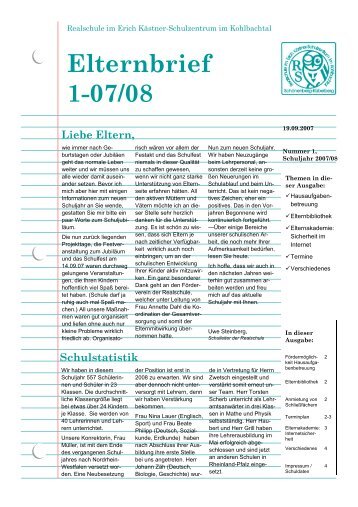 Elternbrief 1-07/08 - Realschule im Erich Kästner-Schulzentrum im ...