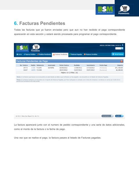 9.Enviar Facturas - BSM | Portal para Proveedores - Beta San Miguel