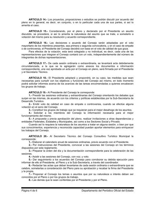 reglamento del consejo consultivo turístico municipal tampico ...