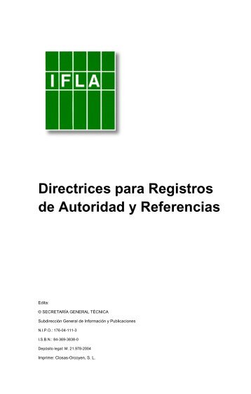 Directrices para Registros de Autoridad y Referencias - IFLA