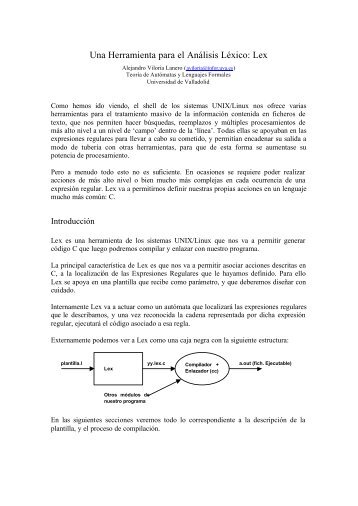 Una Herramienta para el Análisis Léxico: Lex - Universidad de ...