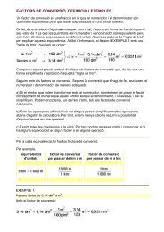 FACTORS DE CONVERSIÓ. DEFINICIÓ I EXEMPLES