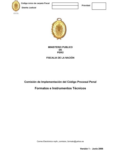 Formatos e Instrumentos Técnicos - Ministerio Público