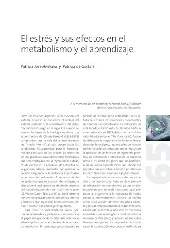 El estrés y sus efectos en el metabolismo y el aprendizaje - UNAM