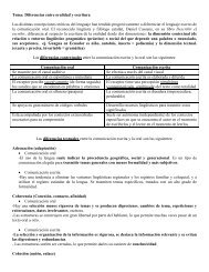 La comunicación oral y escrita Dimensión textual y contextual