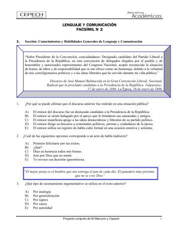 lenguaje y comunicación facsímil n° 2 1. - Prepara la PSU
