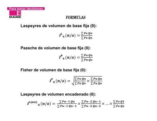 Descripción metodológica de los índices encadenados - Dane