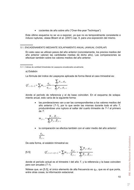 Índices encadenados en la Contabilidad Nacional Trimestral