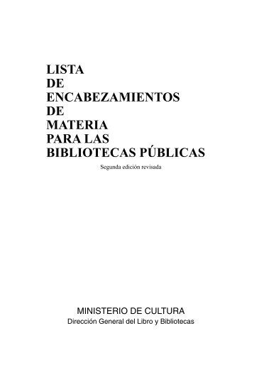 lista de encabezamientos de materia para las bibliotecas públicas