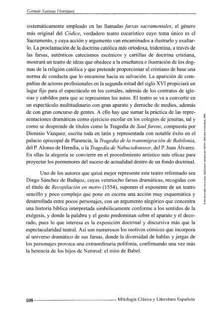 Mitología Clásica y Literatura Española. Siete Estudios - Gonzalo de ...