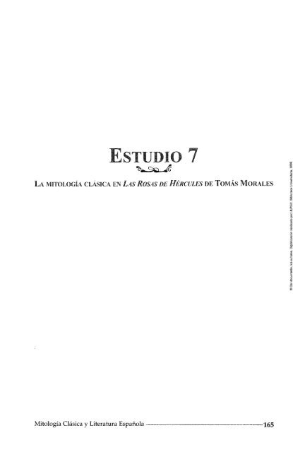 Mitología Clásica y Literatura Española. Siete Estudios - Gonzalo de ...