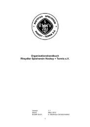 Organisationshandbuch Rheydter Spielverein Hockey + Tennis e.V.