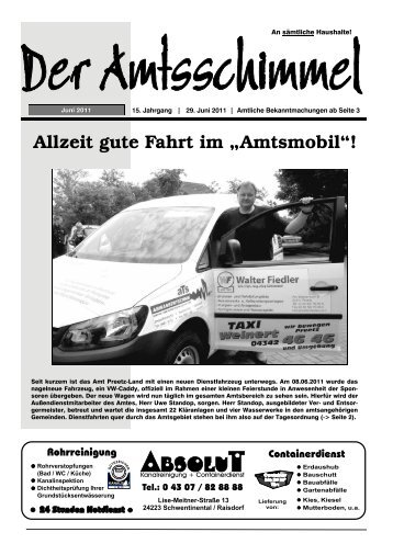 Allzeit gute Fahrt im âAmtsmobilâ! - Amt Preetz Land