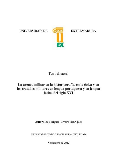 Tesis doctoral La arenga militar en la historiografía, en la épica y en ...