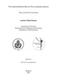 New phytochemical data on Dracocephalum species - Semmelweis ...