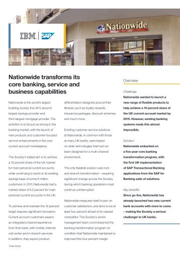 Nationwide transforms its core banking, service and business capabilities