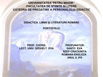 UNIVERSITATEA''PETRU MAIOR'' FACULTATEA DE STIINTE SI ...