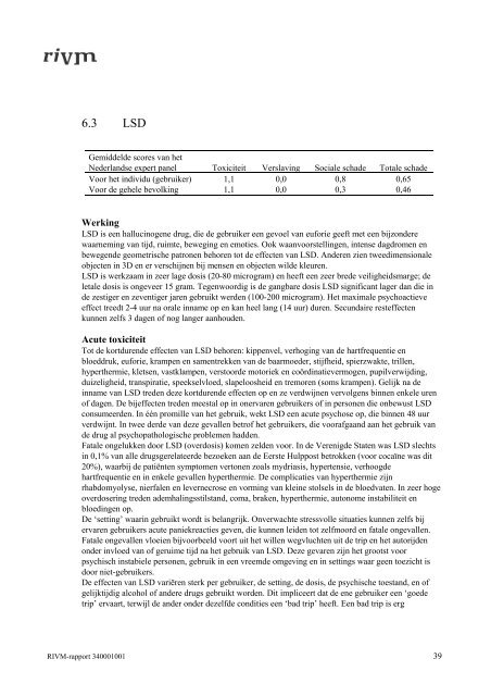 RIVM rapport 340001001 Ranking van drugs