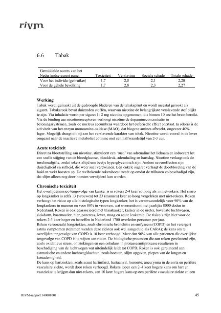 RIVM rapport 340001001 Ranking van drugs