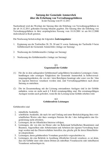 04 Satzung der Gemeinde Ammersbek über die Erhebung
