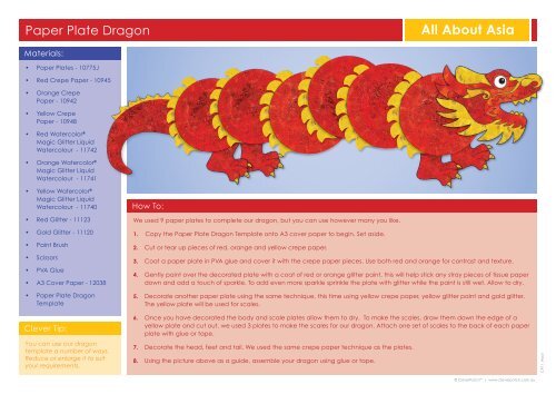 Paper plate dragon sale