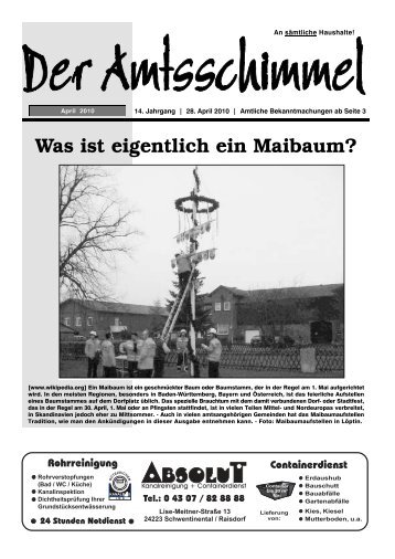 eigentlich ein Maibaum? - Amt Preetz Land