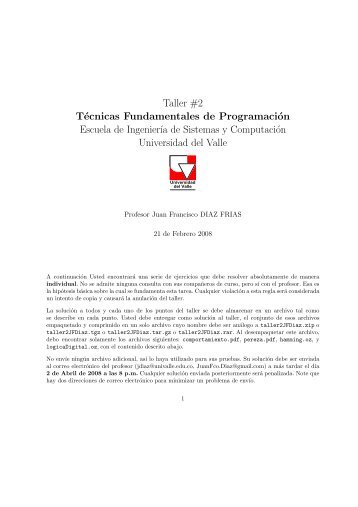 Taller de programación concurrente - La Escuela de Ingeniería de ...