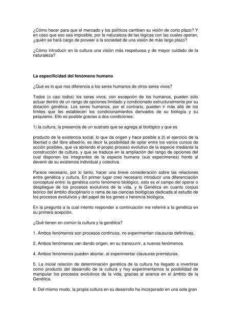 Ética ambiental: la bioética y la dimensión humana del desarrollo ...