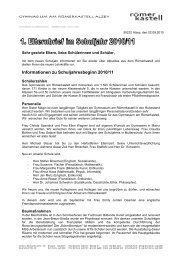 Informationen zu Schuljahresbeginn 2010/11 - Gymnasium am ...