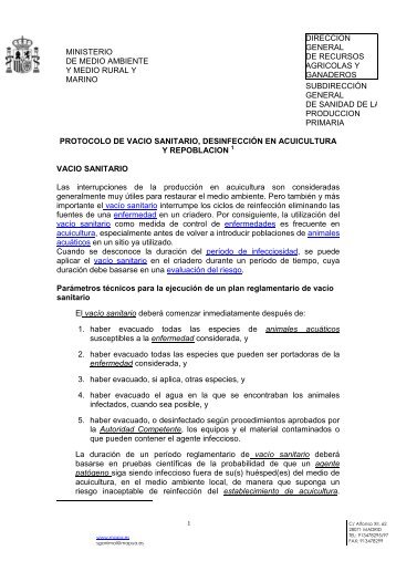 Protocolo de Vacio Sanitario y Desinfección - Red de Alerta ...